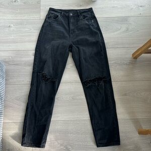 American Eagle Black Ripped Jeans 0